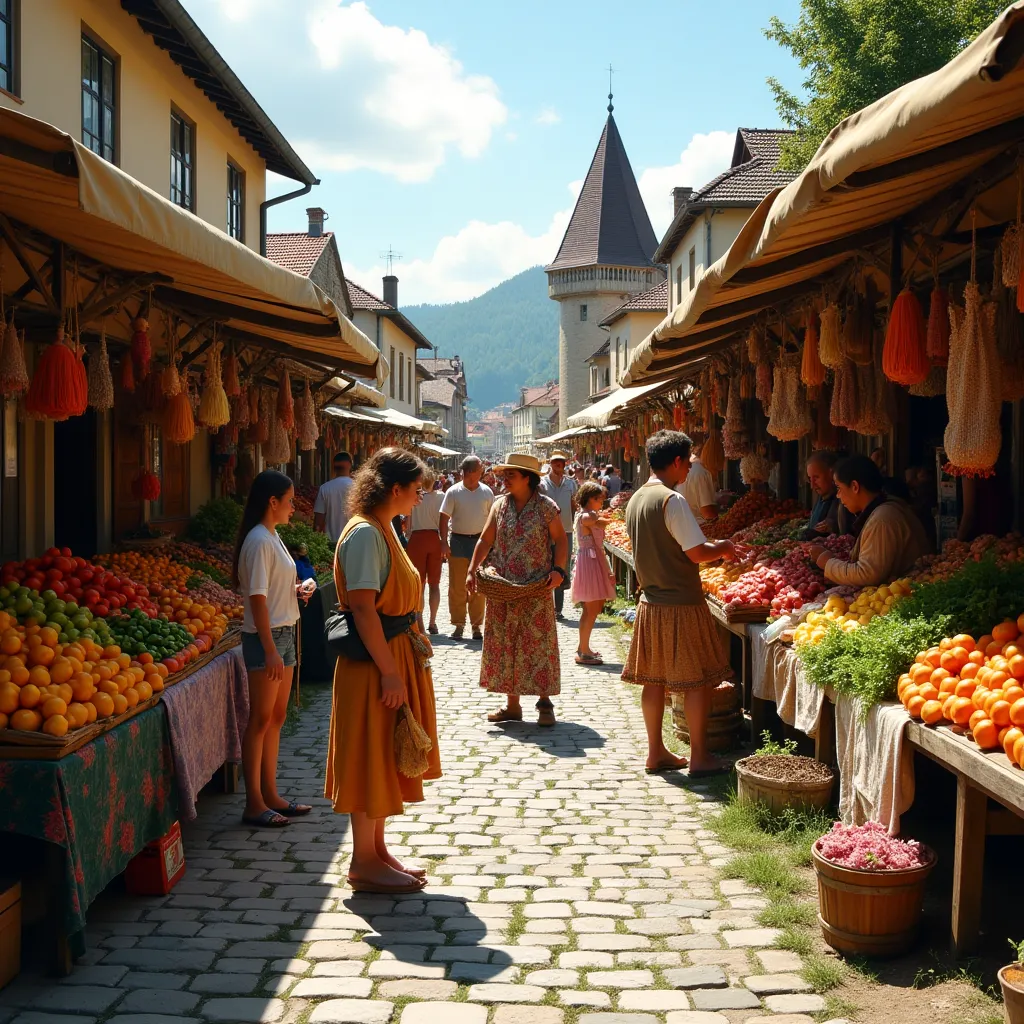 Well-preserved medieval town of Bardejov with city walls and Gothic architecture
